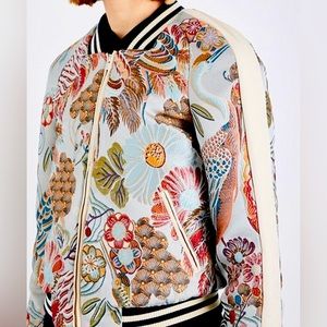 Maje Birds of Paradise Embroidered Bomber Jacket